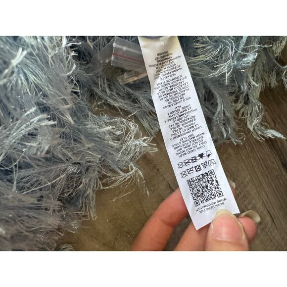 NWT ASOS DESIGN Light Blue Beaded Feather Hem Dress Size 14 Glam Formal Gown - Picture 11 of 16